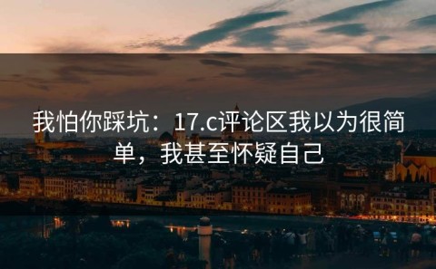 我怕你踩坑：17.c评论区我以为很简单，我甚至怀疑自己