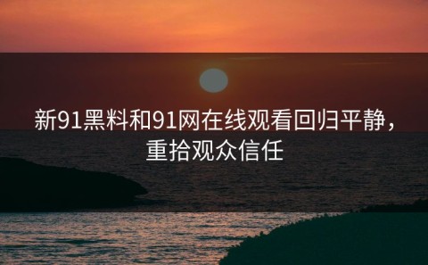新91黑料和91网在线观看回归平静，重拾观众信任
