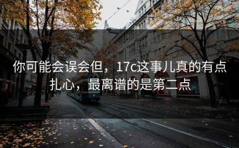 你可能会误会但，17c这事儿真的有点扎心，最离谱的是第二点