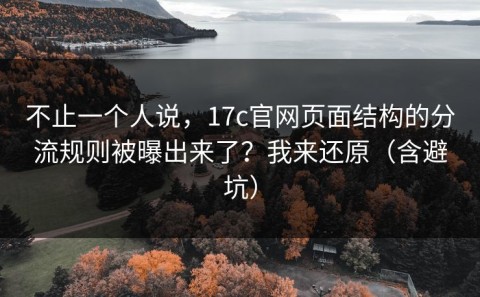 不止一个人说，17c官网页面结构的分流规则被曝出来了？我来还原（含避坑）
