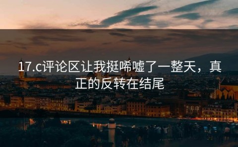 17.c评论区让我挺唏嘘了一整天，真正的反转在结尾