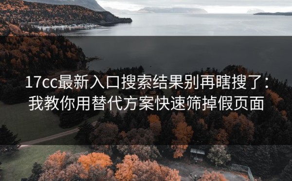 17cc最新入口搜索结果别再瞎搜了：我教你用替代方案快速筛掉假页面
