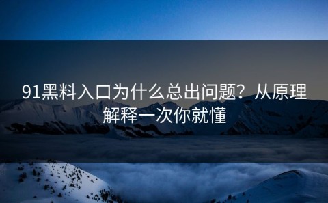 91黑料入口为什么总出问题？从原理解释一次你就懂