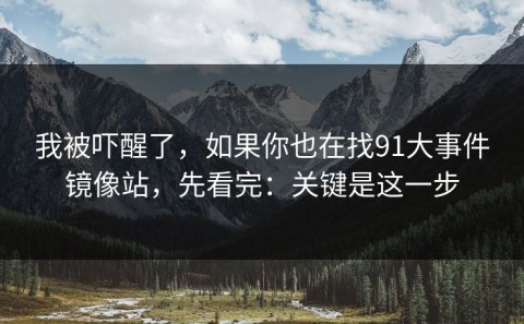 我被吓醒了，如果你也在找91大事件镜像站，先看完：关键是这一步