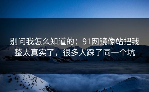 别问我怎么知道的：91网镜像站把我整太真实了，很多人踩了同一个坑
