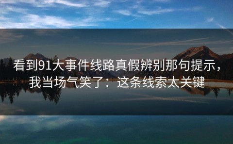 看到91大事件线路真假辨别那句提示，我当场气笑了：这条线索太关键