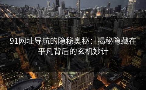 91网址导航的隐秘奥秘：揭秘隐藏在平凡背后的玄机妙计