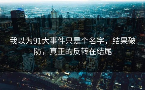 我以为91大事件只是个名字，结果破防，真正的反转在结尾