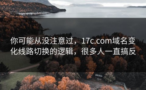 你可能从没注意过，17c.com域名变化线路切换的逻辑，很多人一直搞反