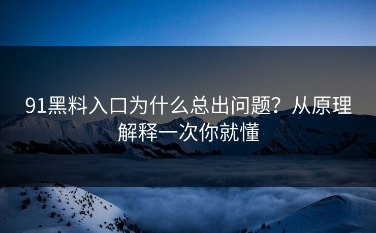 91黑料入口为什么总出问题?从原理解释一次你就懂 91黑料入口为什么总出问题?从原理解释一次你就懂