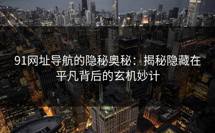 91网址导航的隐秘奥秘:揭秘隐藏在平凡背后的玄机妙计 91网址导航的隐秘奥秘:揭秘隐藏在平凡背后的玄机妙计